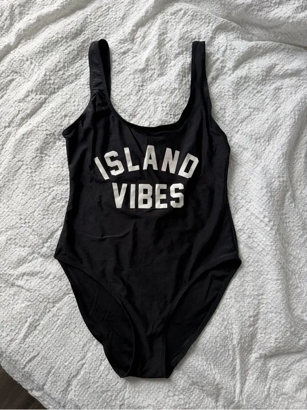 Island Vibes Black One-Piece Swimsuit - Image 2