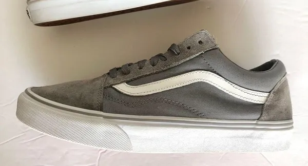 Vans Old Skool Authentic Gray White Suede Canvas Women Shoes 10 - Image 3