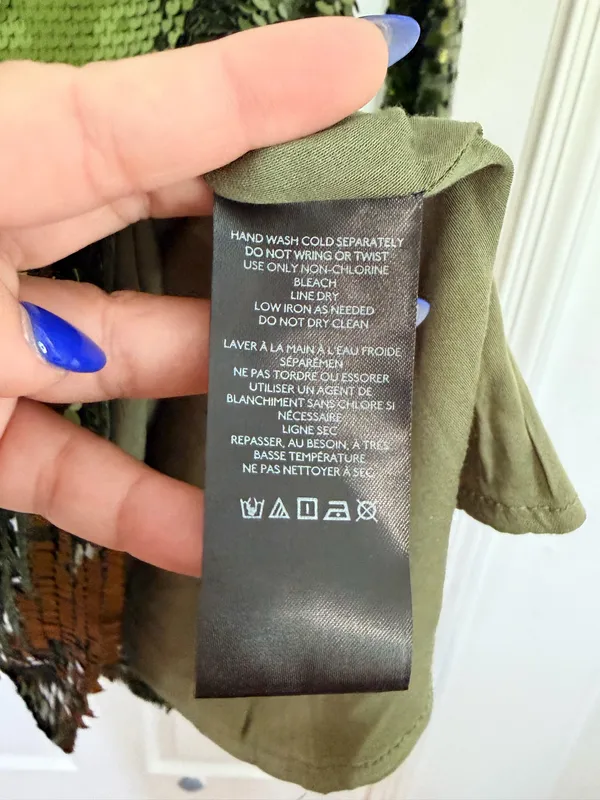 Anthropologie Green Sequin Mini Dress US 4 Party Cocktail Glam Open Back Long Sleeve - Image 14