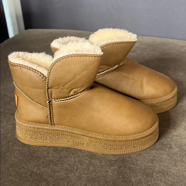 Women’s Mini Platform Ankle Boots Faux Fur Lined Size 7 (EU38) NEW - Image 13