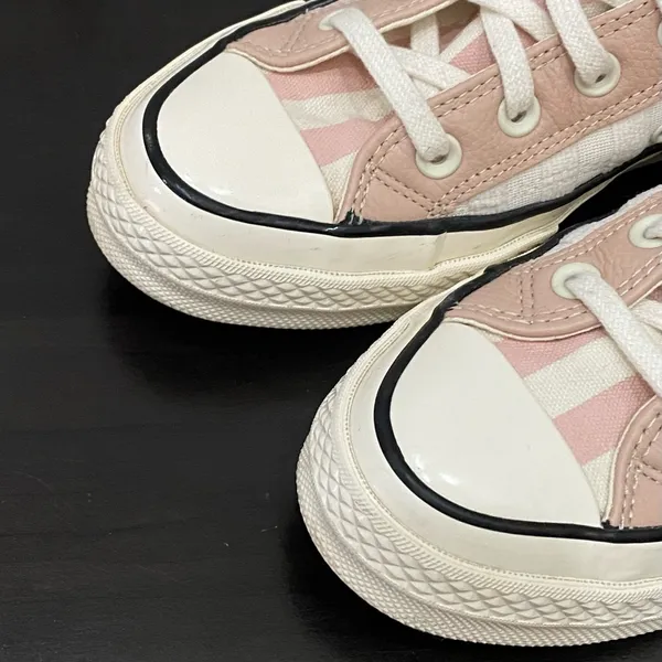 Converse 572701C Chuck 70 Hi Crafted Folk Jacquard Sneakers Egret/Pink Clay 8 - Image 8
