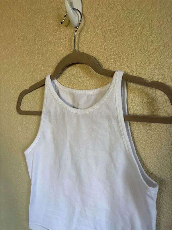 White Tank Crop Top - Image 3