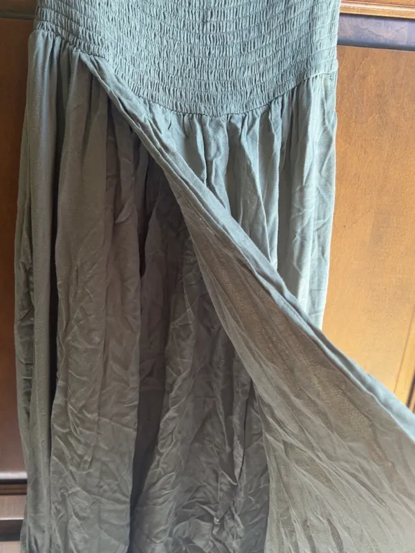 Young Fabulous & Broke Frida Green Smocked Off The Shoulder Maxi Dress Size M - Image 8