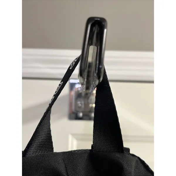 PINK Victoria's Secret Cinch Drawstring Large Back Pack Black/Silver NWOT - Image 3