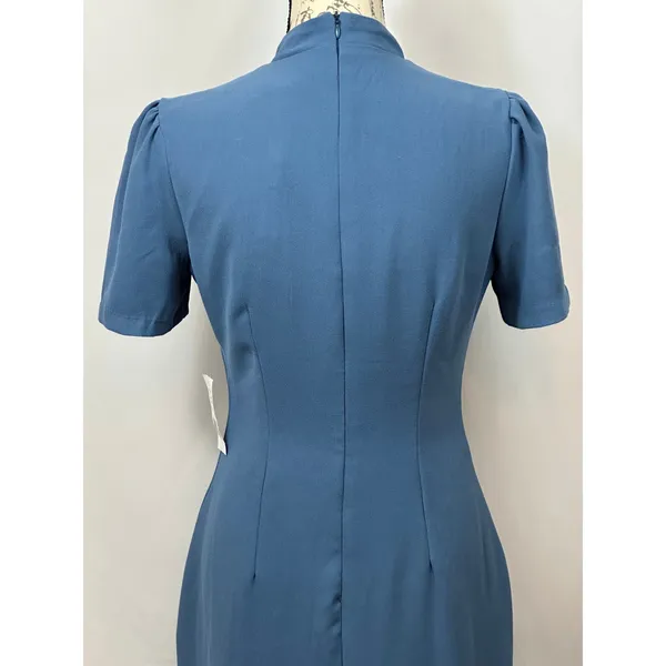 Alexia Admor Dixie Mockneck Maxi Sheath Dress in Denim Blue 4 - Image 15