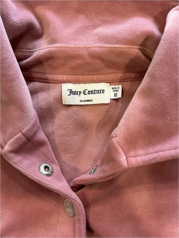 Vintage Y2K Juicy Couture Velour Velvet Pullover Sweatshirt Pink XS Barbiecore - Image 4