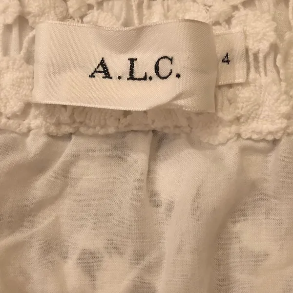 ALC Frank Bolen Lace White Floral Mini Off the Shoulder - Image 5
