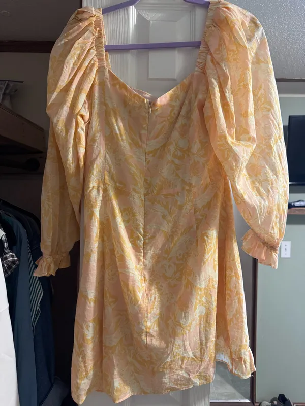Orange floral dress Size M - Image 2