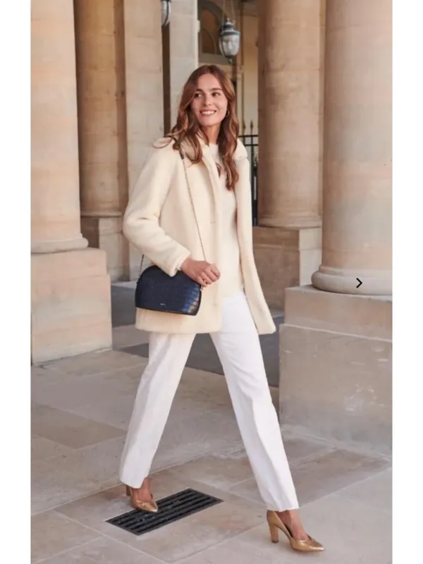NWT SÉZANE ISÉE COAT White WOOL soft SZ42 us10 bust44 - Image 8