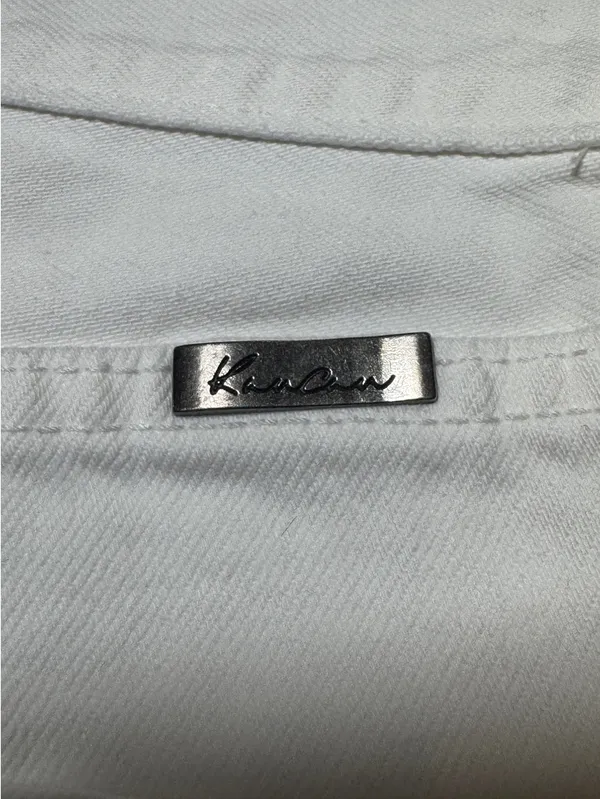 KanCan USA Shorts Distressed White Denim - Image 3