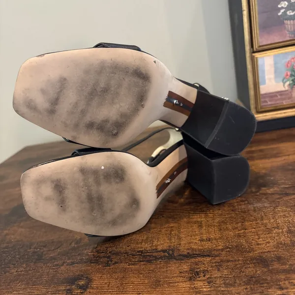 Sam Edelman Daniella Black Leather Heeled Sandals Shoes Size 8 Strappy - Image 6