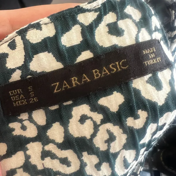 Teal Leopard Peplum Top, Y2K Inspired, Retro,‎ Boho, Bohemian, Small - Image 4