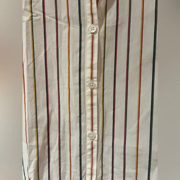 Madewell Slightly Oversized‎ Cotton Central Shirt in Sadie Stripe Multistripe XS - Image 11