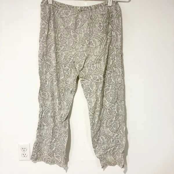 Ralph Lauren Cotton Grey Paisley Print Pull On Cotton Pajama‎ Pant Size Small - Image 4