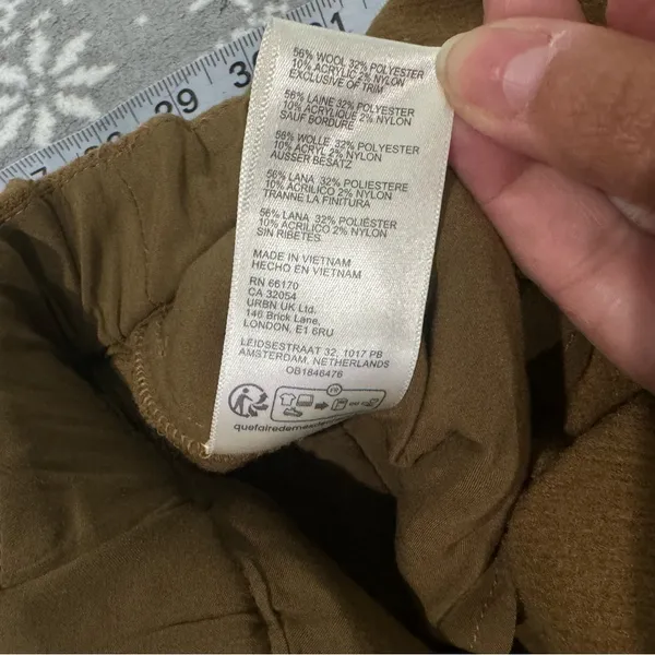 NWOT Free People Charli Wool‎ Longline Cargo Shorts Brown Small Street Style - Image 4