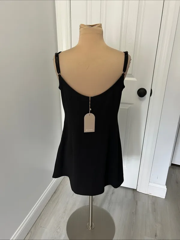 Meshki Lex Two Tone Mini Dress Black - Image 4