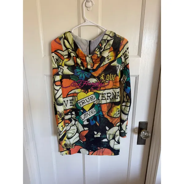 Ed Hardy Eternal Love hooded sweater top size medium - Image 5
