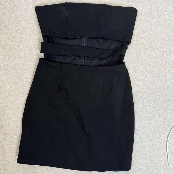 NBD x Revolve Black Strapless Bodycon Mini‎ Dress Cutout Stretchy - Image 3