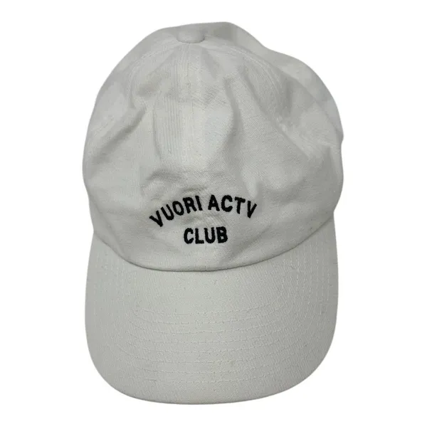 Vuori Active Club White Baseball Cap Adjustable Strapback Hat Cotton - Image 3