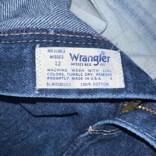 Vintage Wrangler Womens DIY Cutoffs Blue Jean Shorts Misses 12 Denim High Mom - Image 3