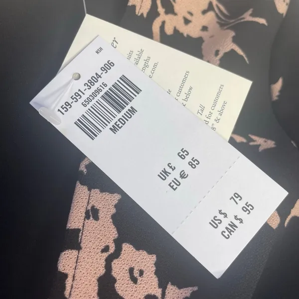 ABERCROMBIE & FITCH NWT Black Floral Dress Longsleeve‎ Medium - Image 3