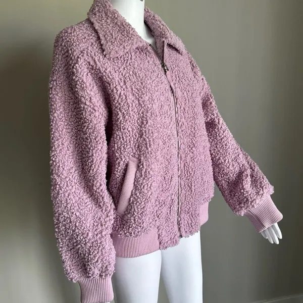 Universal Threads Purple Sherpa Bomber Jacket Size M - Image 2