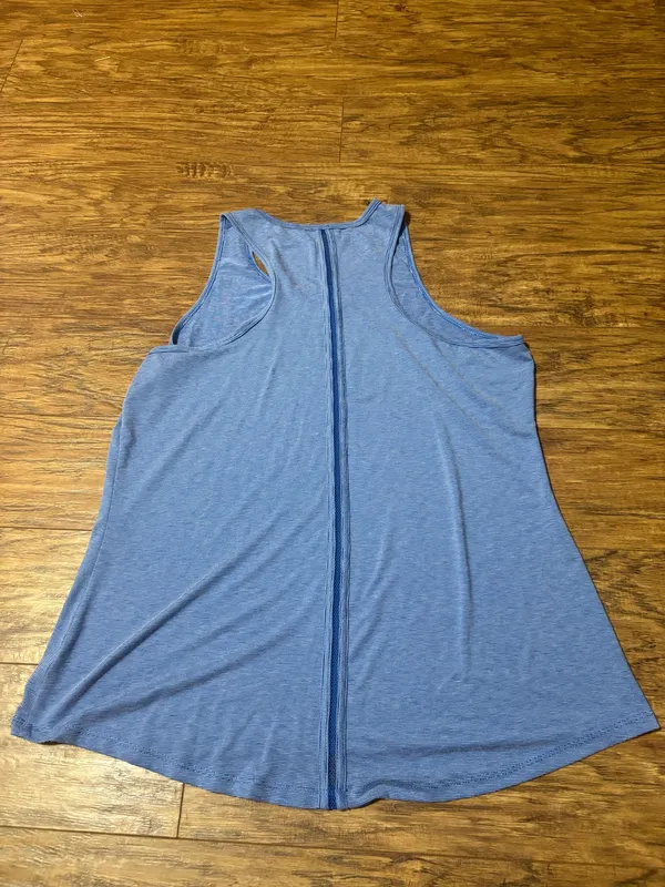 Avia women's size large racerback activewear tank top gray/blue Mesh back style #AVL18080 - Image 2