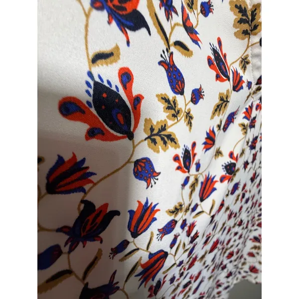 Banana Republic Floral V-Neck Blouse Romantic Boho Cottagecore L Long‎ Sleeve - Image 6