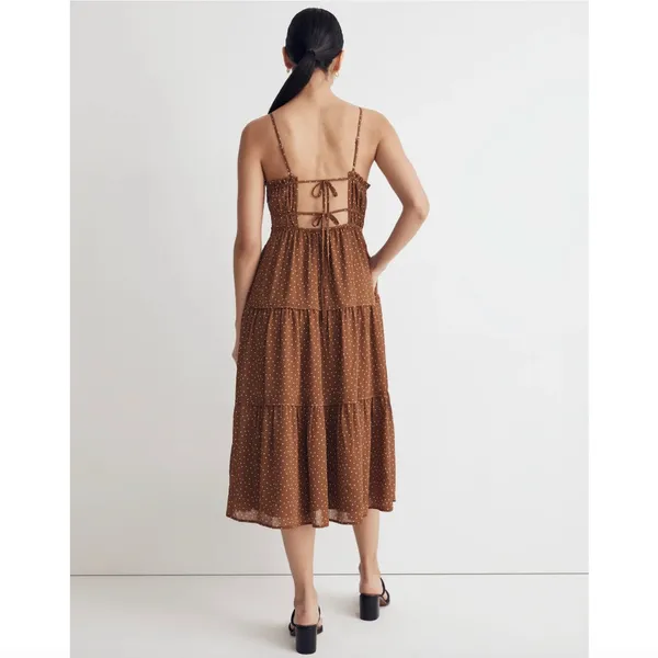Madewell Sophia Cami Tiered Midi Dress in Dot - Image 2