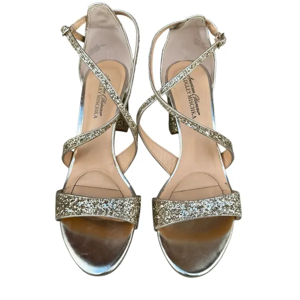Badgley Mischka Jewel Cook Metallic Glitter Evening Shoe Formal Wedding Cocktail - Image 2