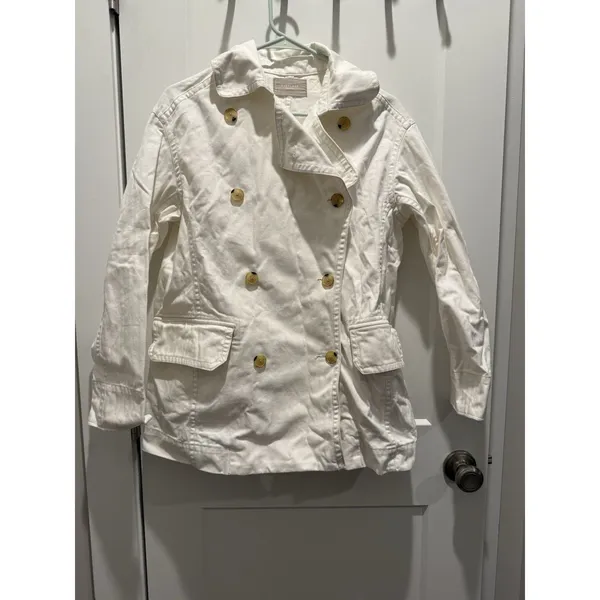 Everlane Women’s The Organic Cotton Herringbone Jacket Bone Size S Small Relaxed - Image 3
