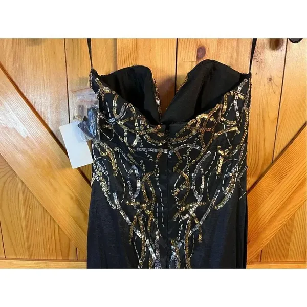 DEB Womens Blk Strapless Bead/Sequin Long Mermaid Event Gown Sz 5 nwt (3016) - Image 6
