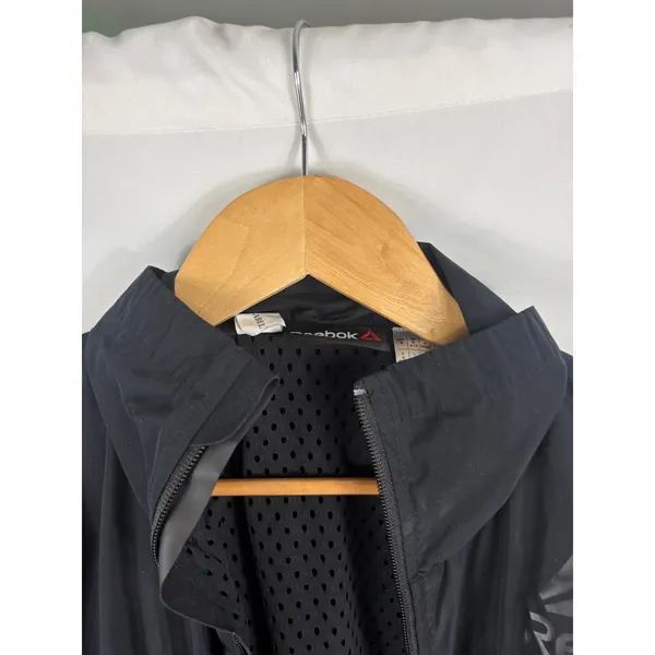 Reebok Womans Zip Up Windbreaker Active Jacket Black Size Small!~ - Image 3
