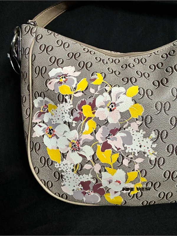 Nine West Women’s Floral Accent Beige Shoulder Bag - Image 4