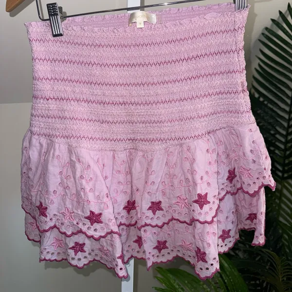 LoveShackFancy Nathan mini‎ skirt  Lavender Fields medium - Image 3