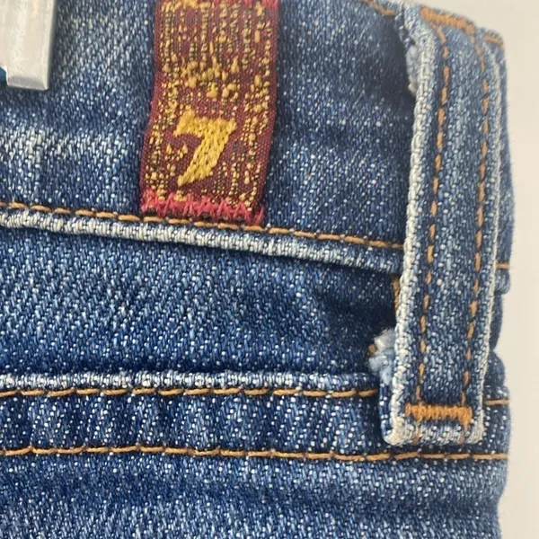 7 for All Mankind vintage boot cut denim. Distressed pockets. EUC. Size 30. - Image 6