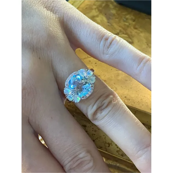 Sky Blue Topaz Ethiopian Opal Ring Size 5.75 - Image 3