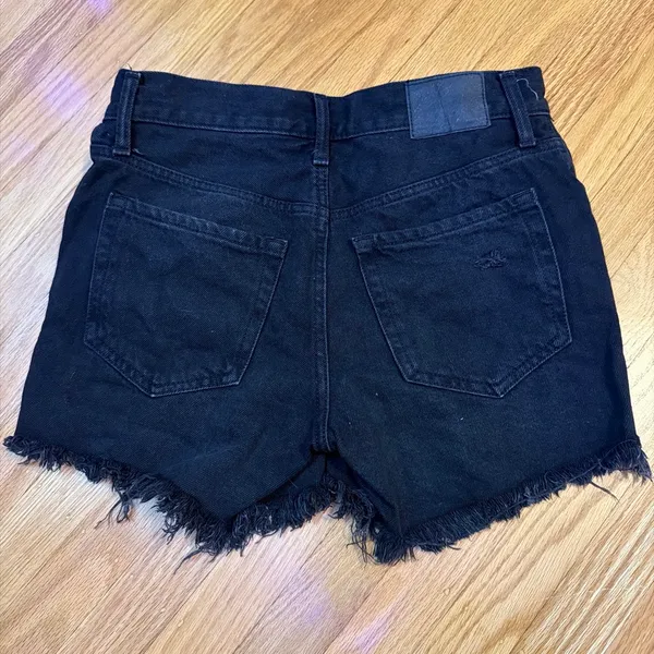 High-Rise black distressed denim shorts Aeropostale  - Image 2