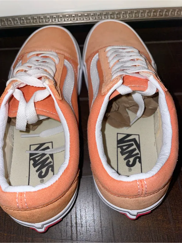 Vans Off The Walls Orange & White Low Top Old Skool Sneakers Size 7 NWOT - Image 10