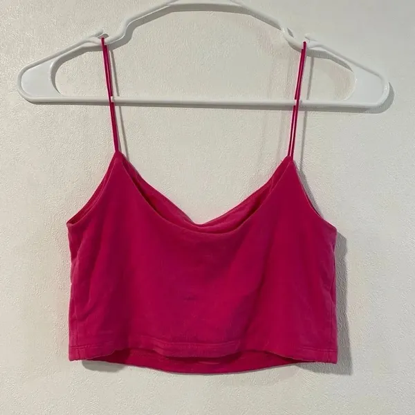 Wilfred Free Aritzia Pink Cowl Neck Crop Cami Tank Top Size S - Image 4