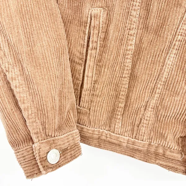 Princess‎ Polly Women Brown Western Boho Oversized Corduroy Trucker Jacket M/L - Image 5