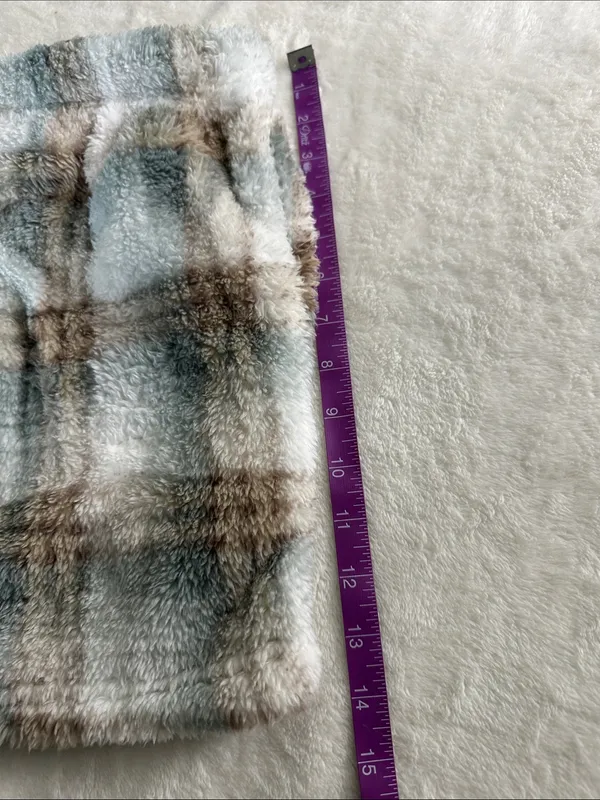 Lazy Sunday Plush Plaid Women's Shorts - Cream, Brown & Gray - Image 7