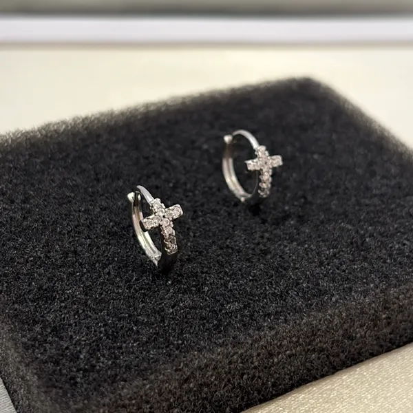 13mm Cross Hoop Earrings for Men Women Streetwear Punk Hip Hop Unisex Earrings - Image 3