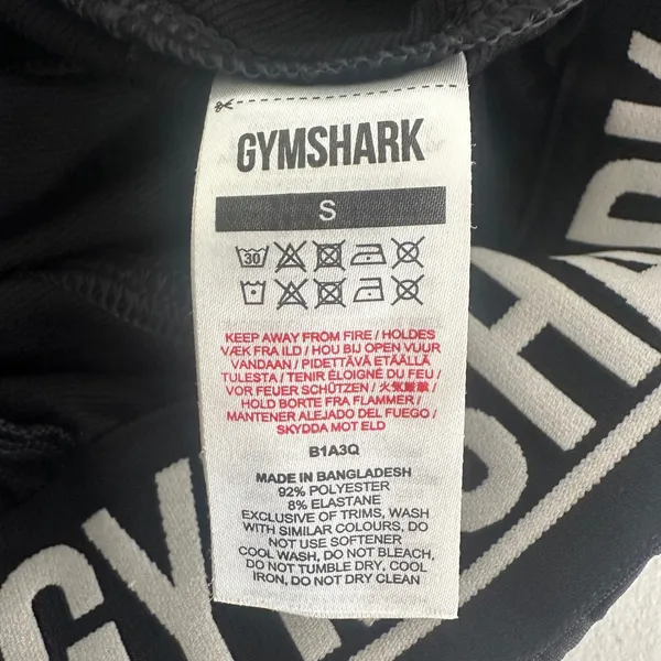 Gymshark Black Joggers Athletic Track Pants White Piping Logo‎ Womens Small - Image 8