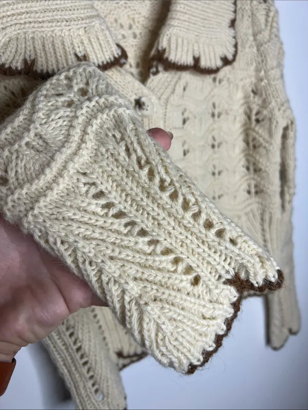 NEW LUSH vintage inspired knit collared cropped button cardigan sweater - Image 6
