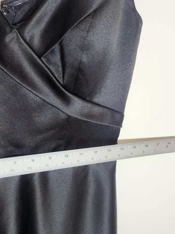Morilee by Madeline Gardner Black Satin Formal Gown Size 8 - Image 7