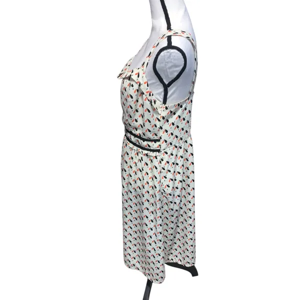 Romy Cream Midi Dress with Multicolor Teardrop Print Sleeveless - Image 3