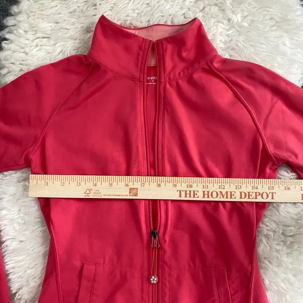 Tuff Athletics Pink Zip Up Jacket Thumb Hole Long Sleeve Emergency Hair Tie - Image 7