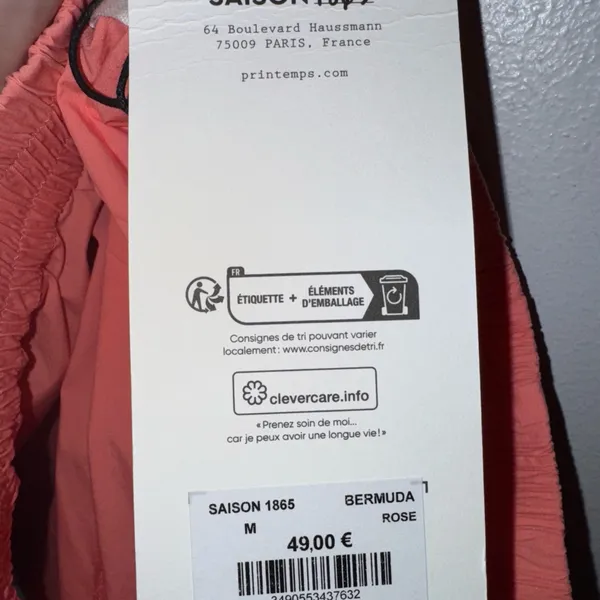 NWT Saison 1864 Pink‎ Pull On Athletic Shorts Medium Pink - Image 4