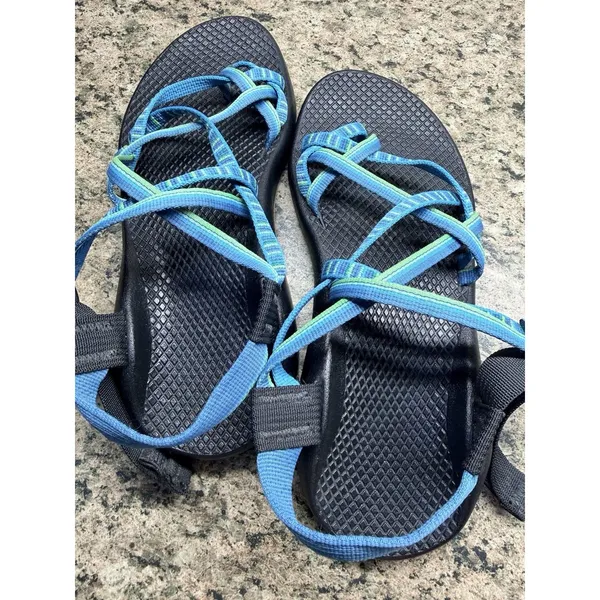 Chacos Chaco River Hiking Sandals Women Size 7 Aqua Blue Green Adjustable Straps Vibram - Image 5